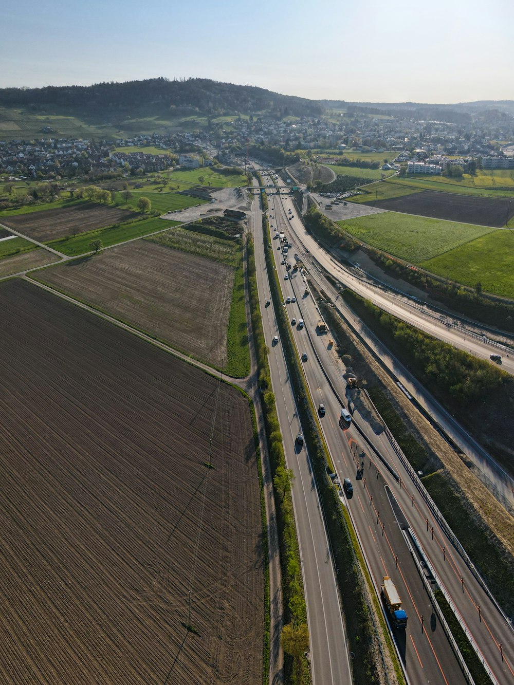 aerial view of road during daytime