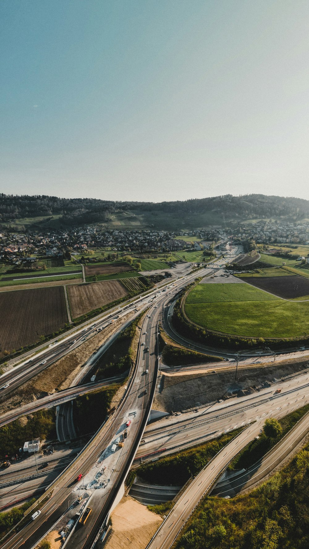 aerial view of highway during daytime