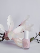 A set of nails with soft pink base and tiny hand-painted roses, perfectly matching blushcarry’s aesthetic.