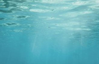 blue water with white bubbles