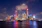 city skyline during night time
