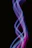 A glowing 3D Aries zodiac symbol swirling in neon purple and gold against a dark cosmic background.