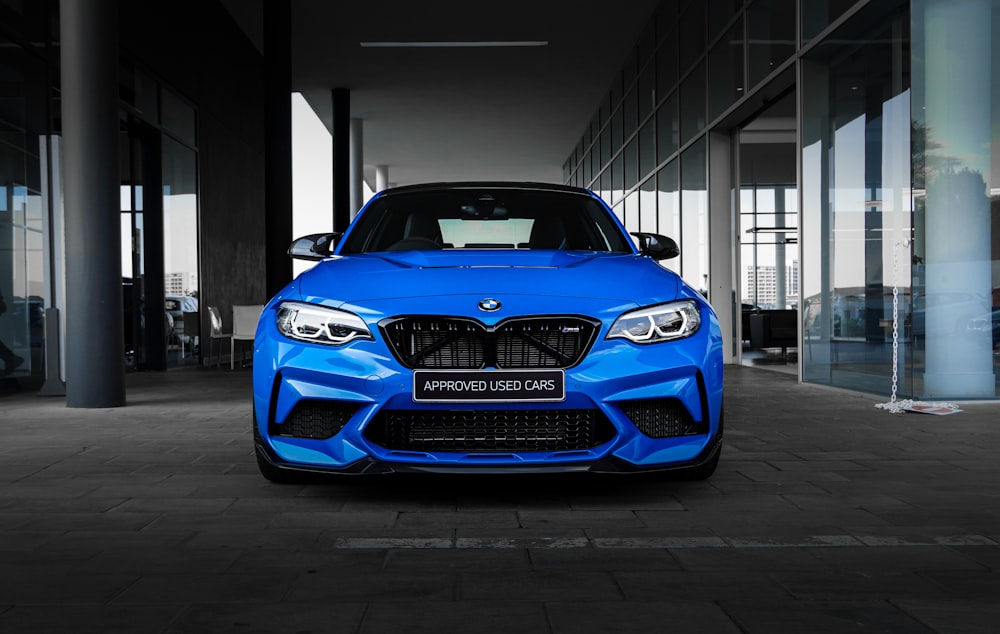 blue bmw m 3 coupe