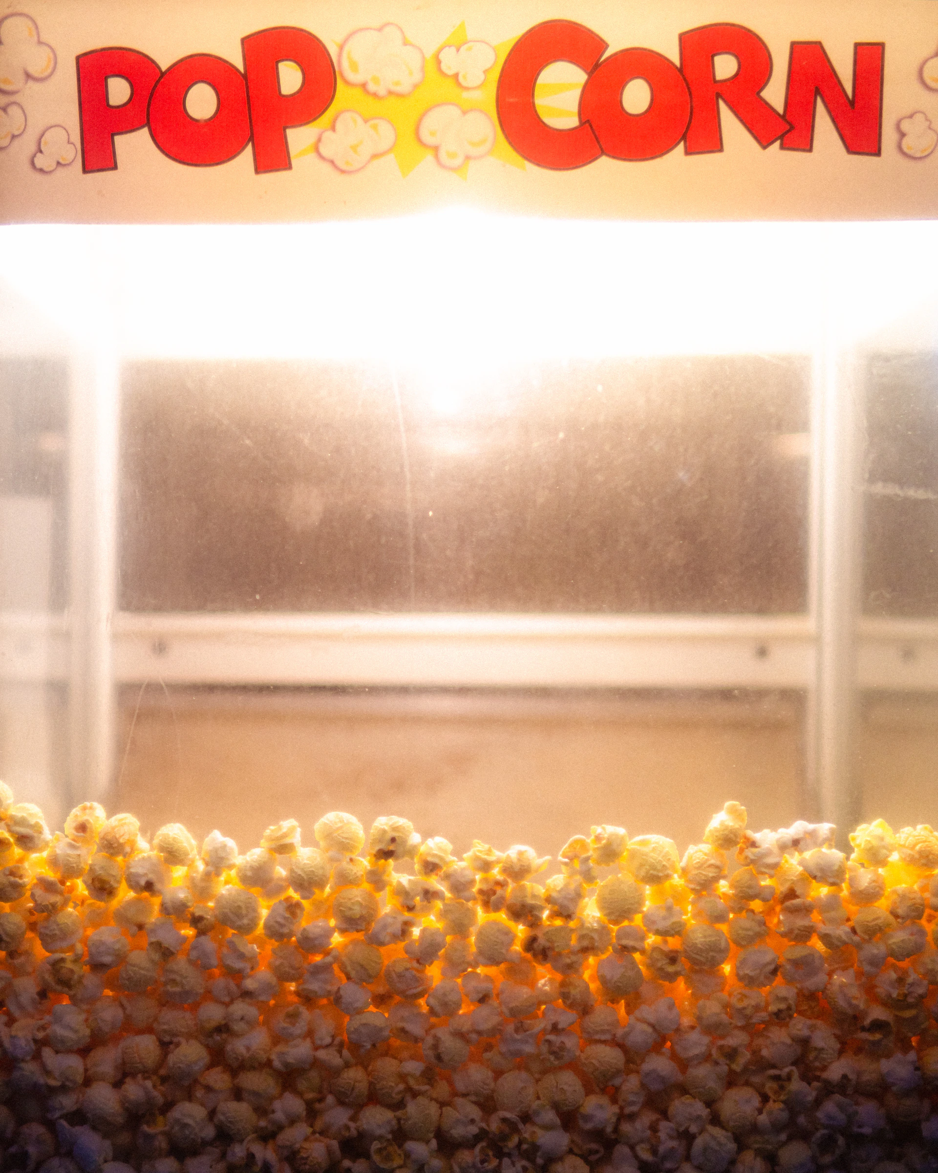 popcorn on white and red box