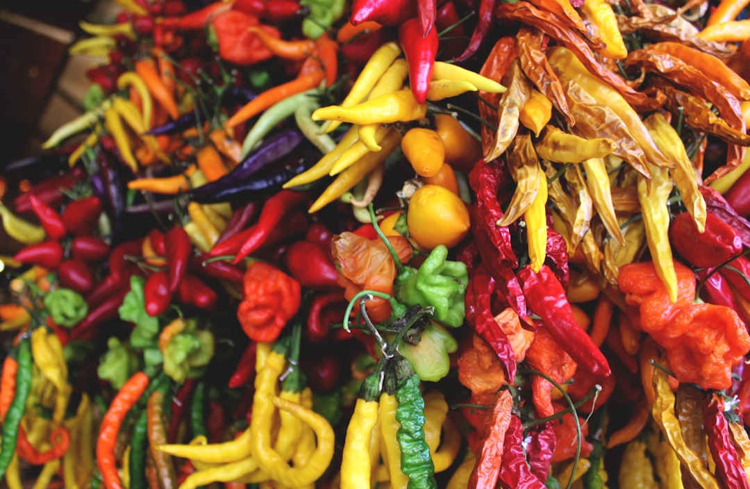 red and yellow chili peppers,