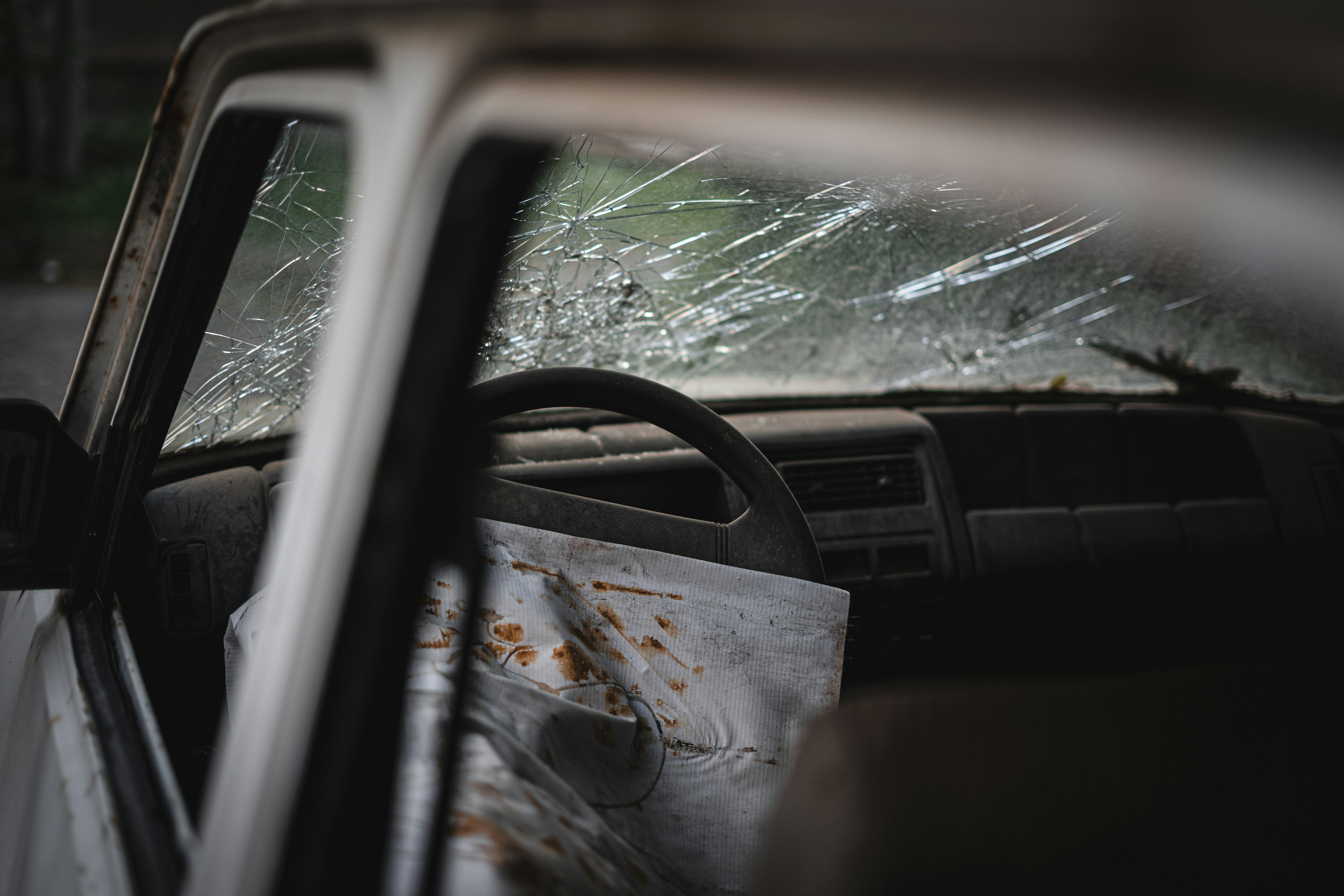 car window with water droplets