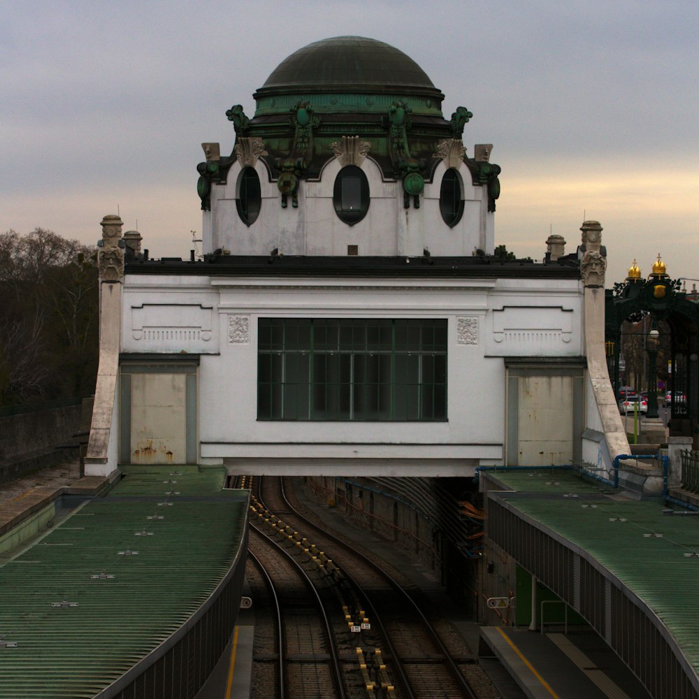 white and green concrete building