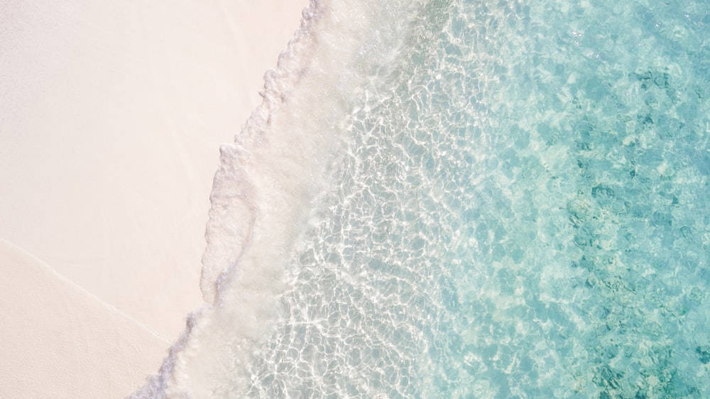 aerial view of ocean waves