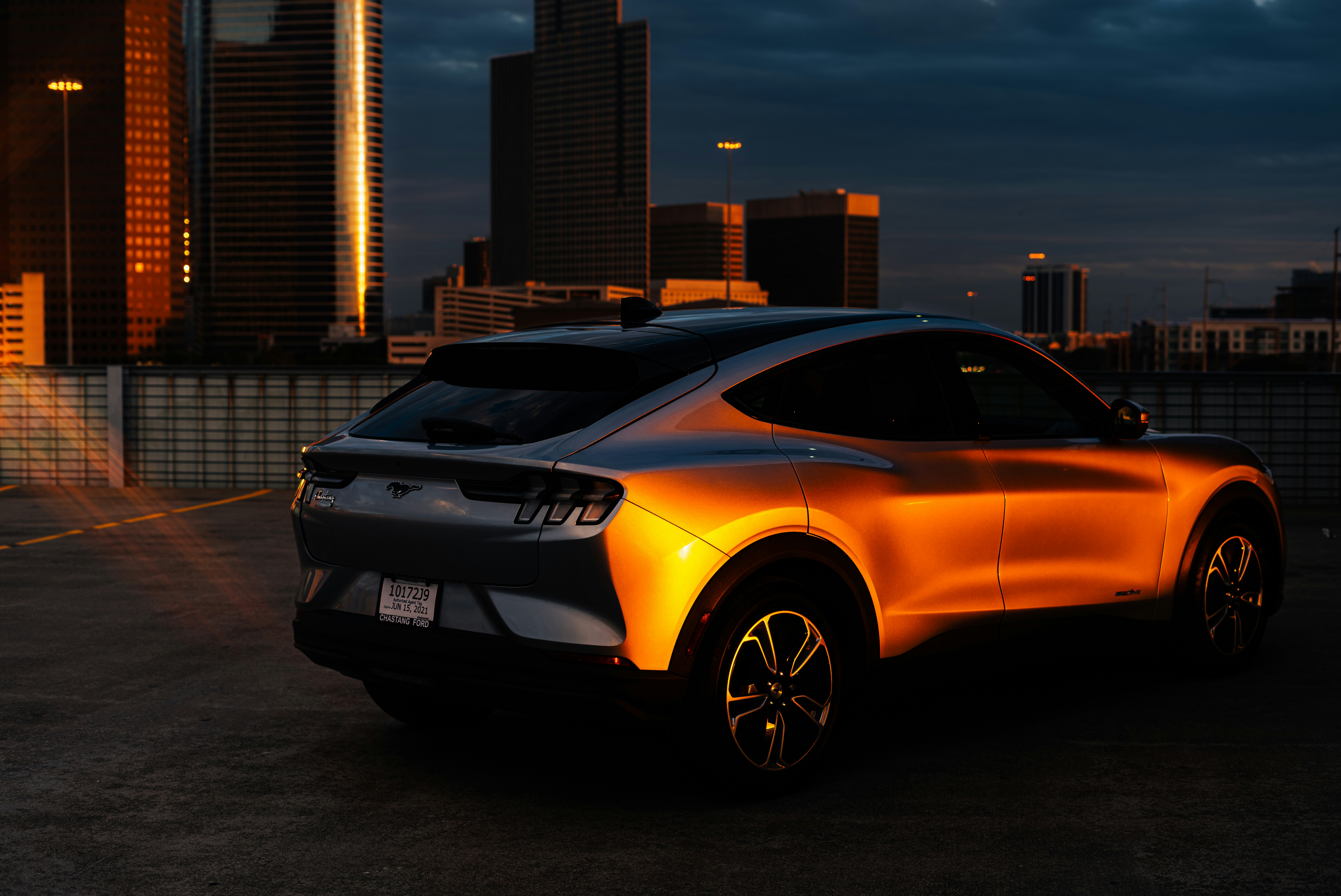 Ford Mustang Mach-E at golden hour