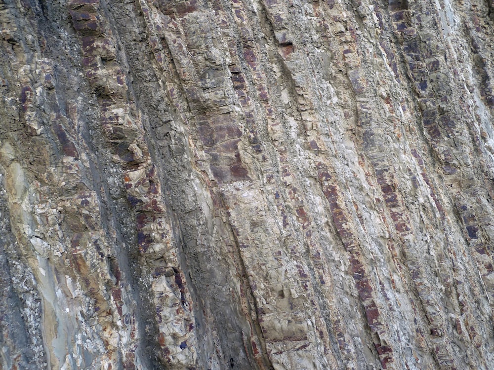茶色と灰色の岩層
