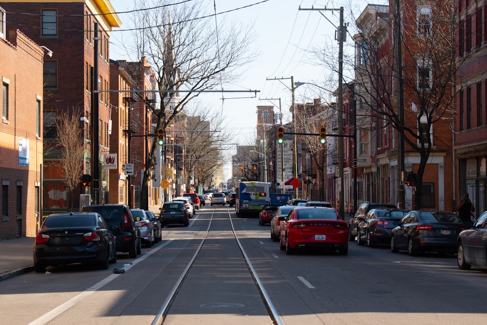 cars parked on side of the road during daytime