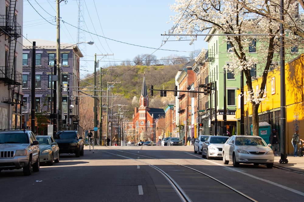 cars parked on side of the road during daytime