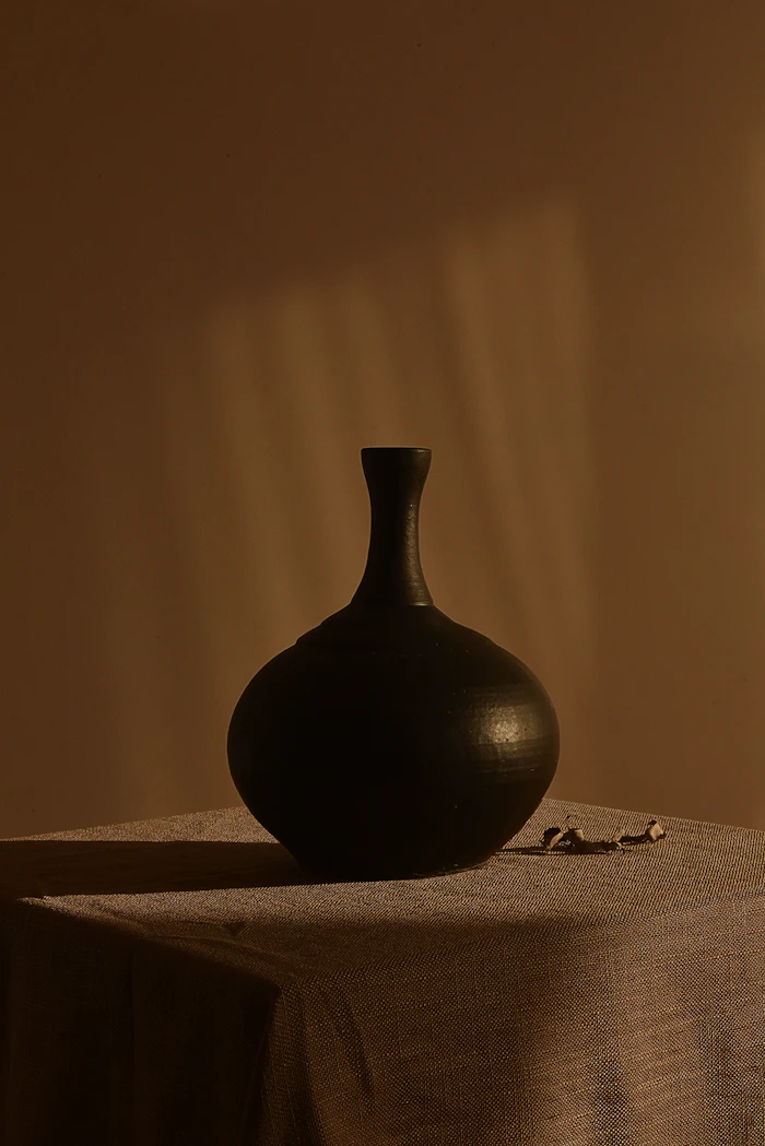 Black Ceramic Vase
