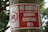 A sign is attached to a tree, displaying a notice in bold white lettering on a red background that prohibits taking photos. The sign features an icon of a camera with a strikethrough indicating no photography allowed.