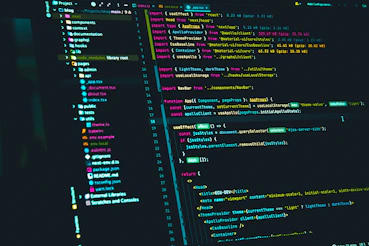 code editor displaying react source code