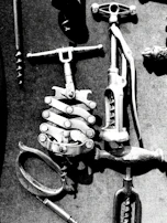 An assortment of wine corks and a vintage corkscrew resting on a textured wooden table.