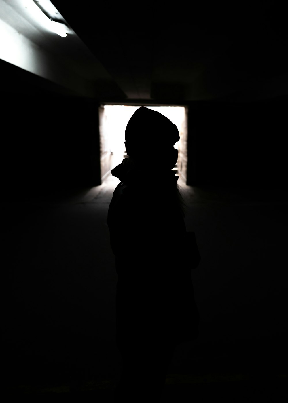 HD wallpaper: silhouette of person standing inside room
