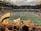 A large, packed stadium during a soccer match with fans waving yellow and black flags, creating a lively and vibrant atmosphere. The crowd is dense, with many people visibly engaged and cheering. Players can be seen on the field, along with some officials and staff.