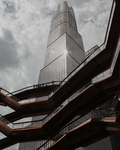 worms eye view of high rise building