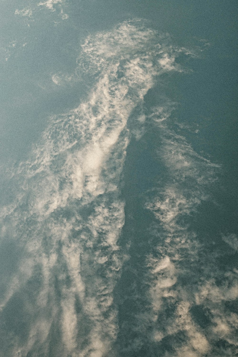 aerial view of ocean waves