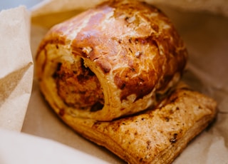 bread on white ceramic plate