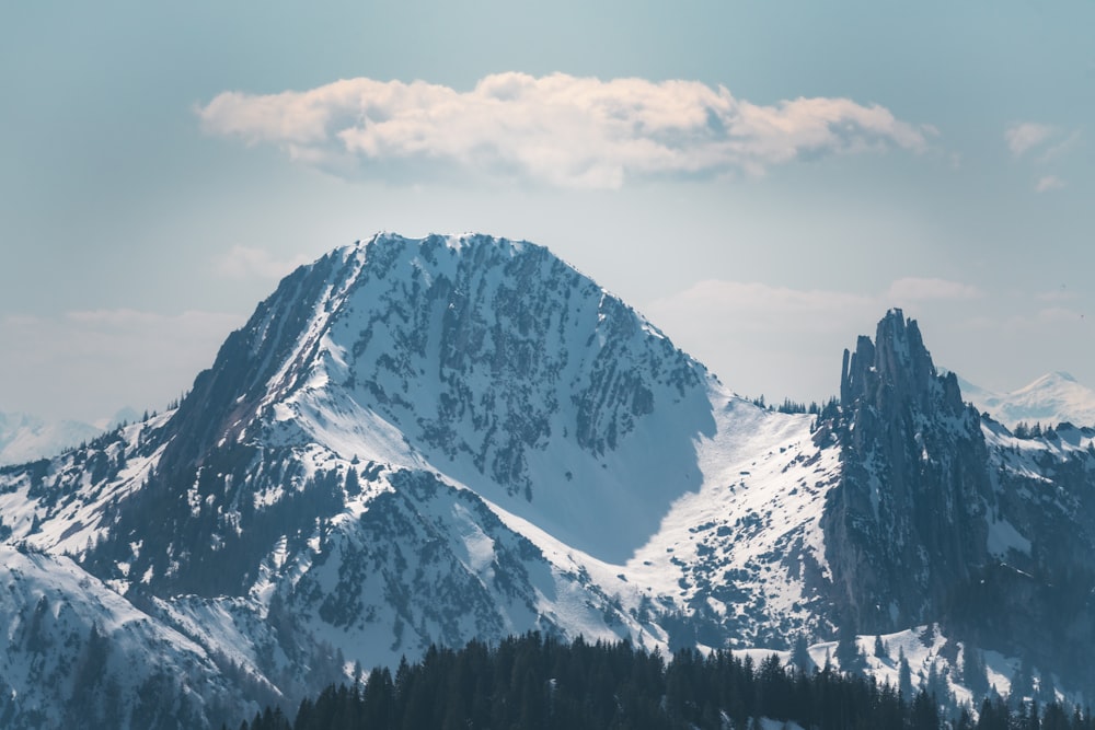 snow covered mountain during daytime