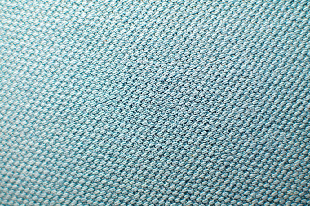 blue and white knit textile