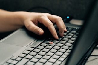 person using black and gray laptop computer