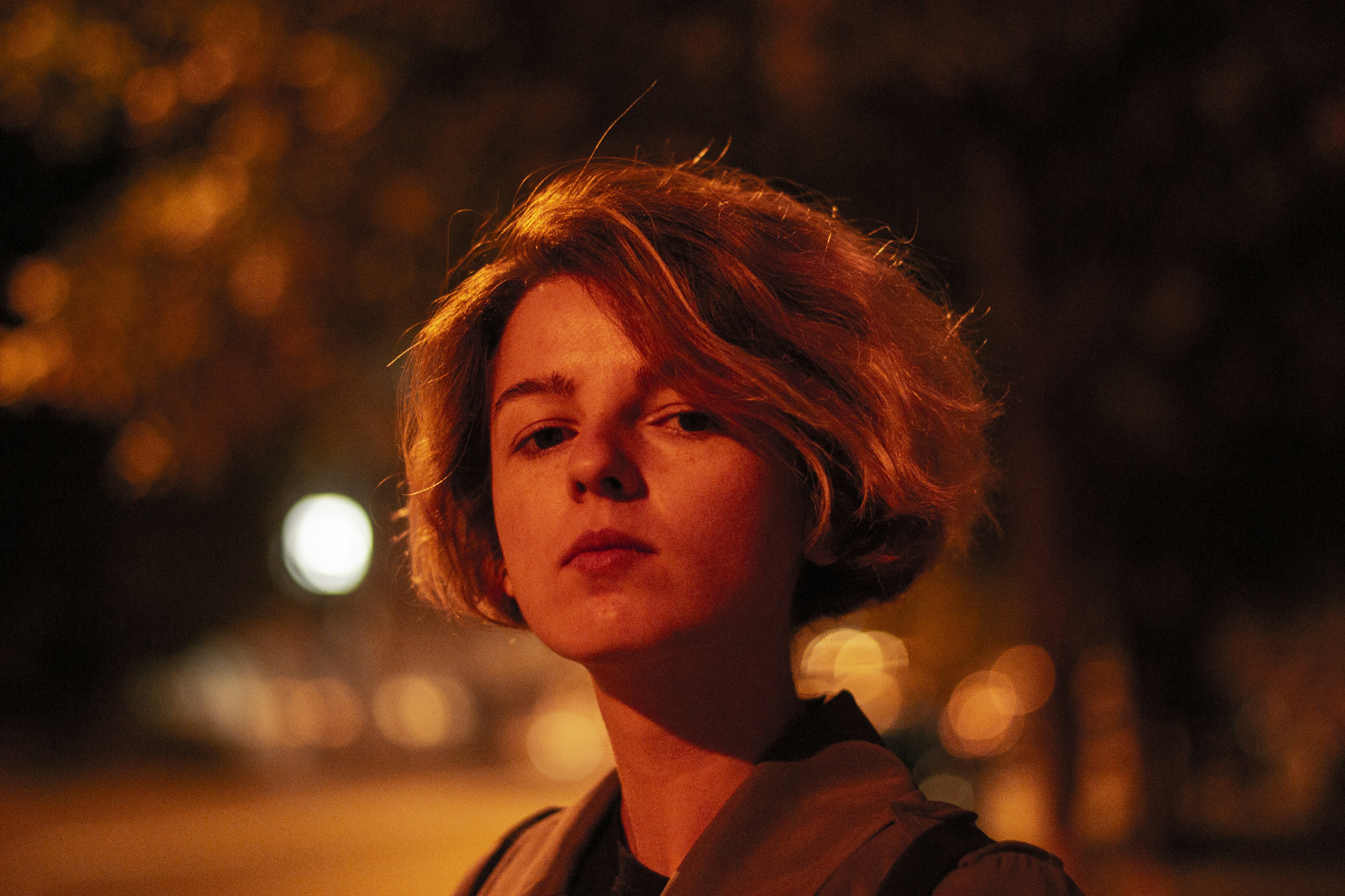 woman in black collared shirt