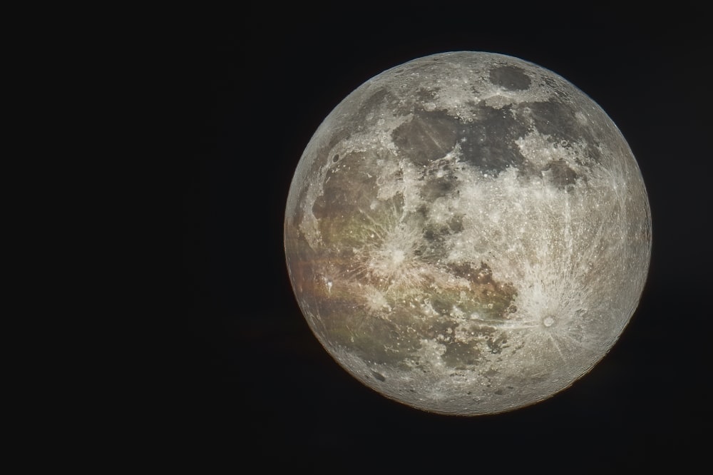 full moon on black background