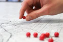 person placing red pin on city map