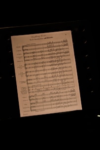 musical notes on black surface