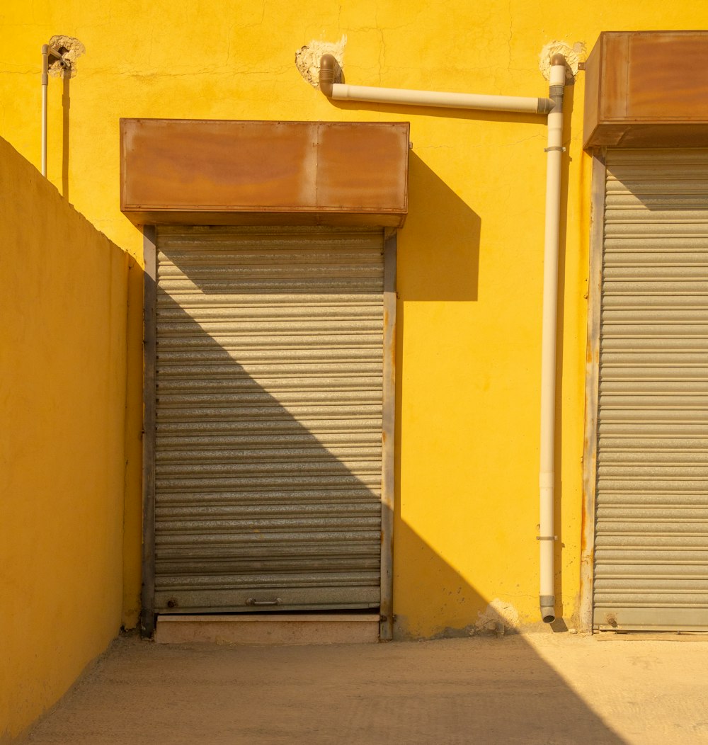 yellow and gray steel gate