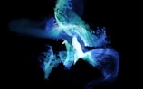 blue and white abstract painting