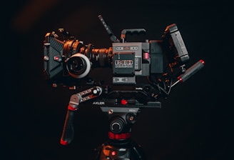 black and red video camera