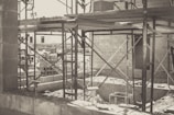 grayscale photo of a building