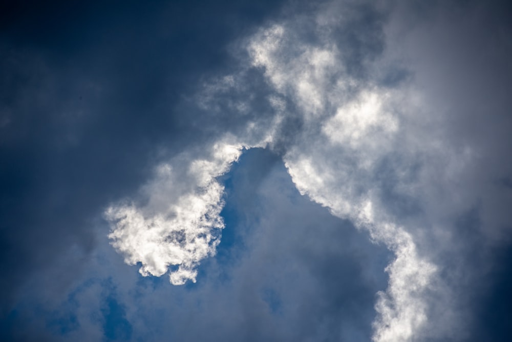 white clouds and blue sky