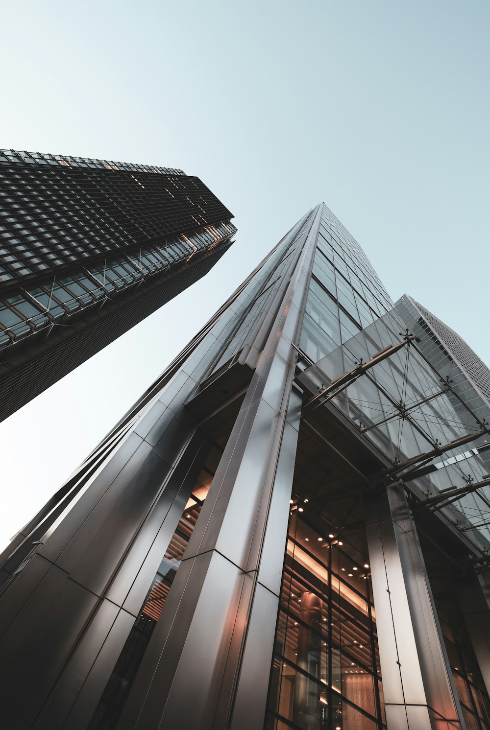 low angle photography of high rise building