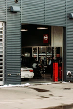 cars parked in front of building