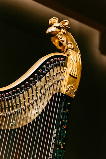 gold and black musical instrument