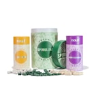 A selection of health supplements in modern containers.