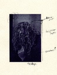 black and white sketch of woman