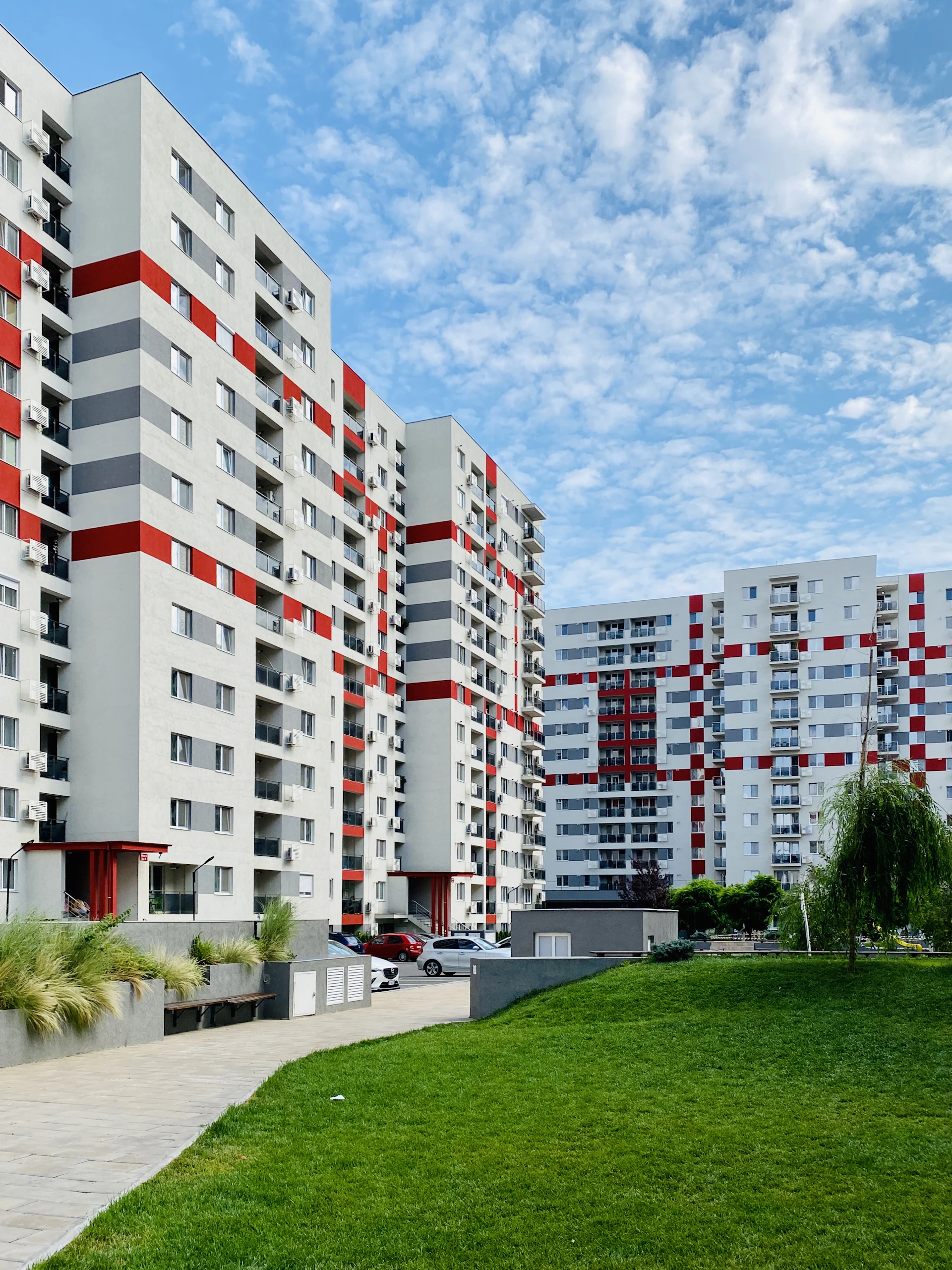 white and red concrete building
