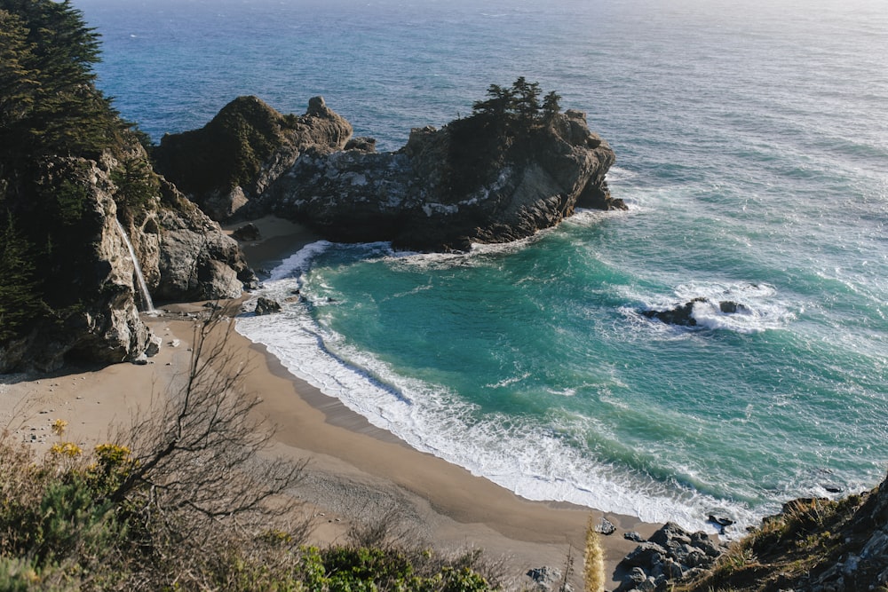 aerial view of beach during daytime