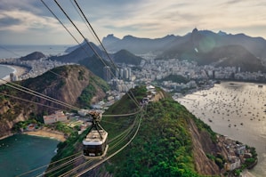 cable cars over the green grass field