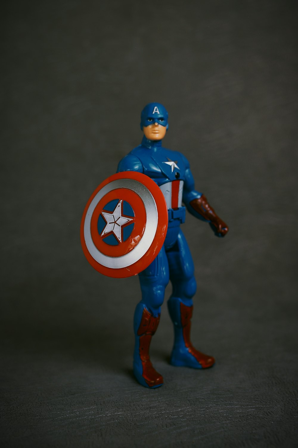 blue and red man action figure