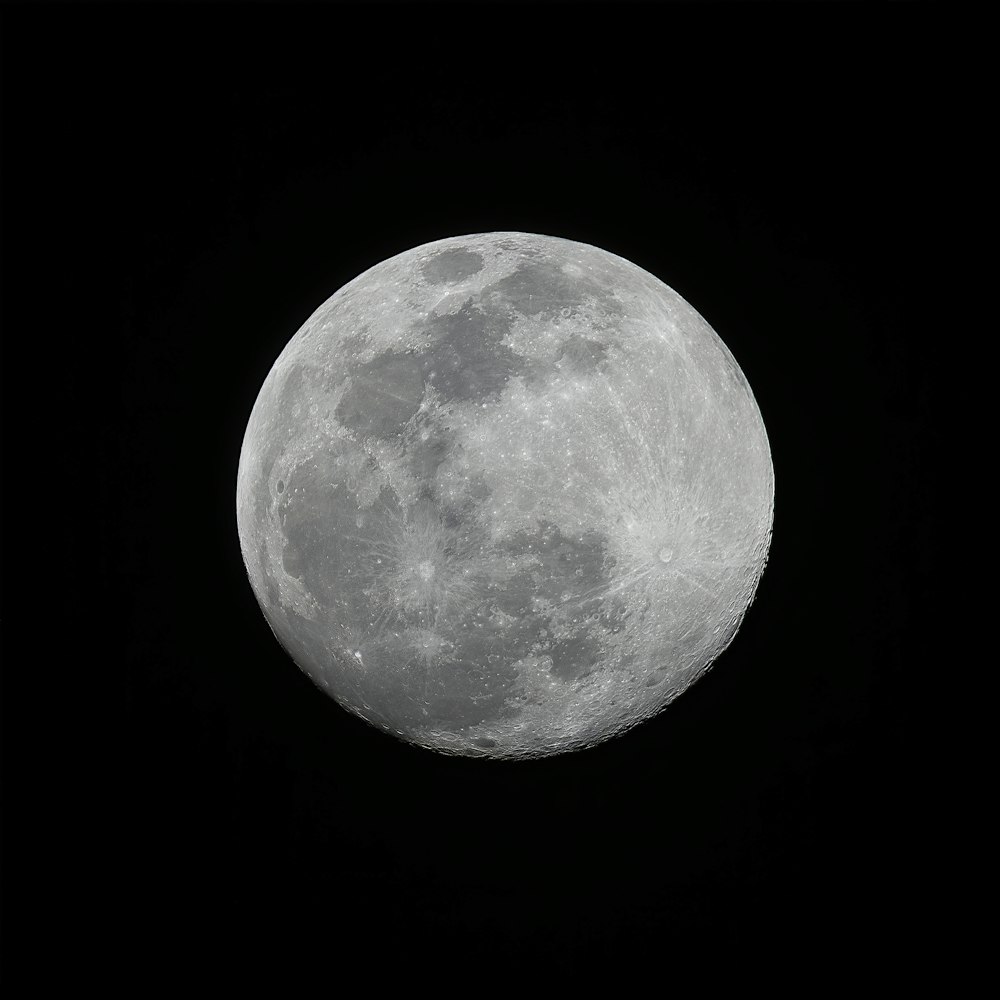 full moon in dark night sky