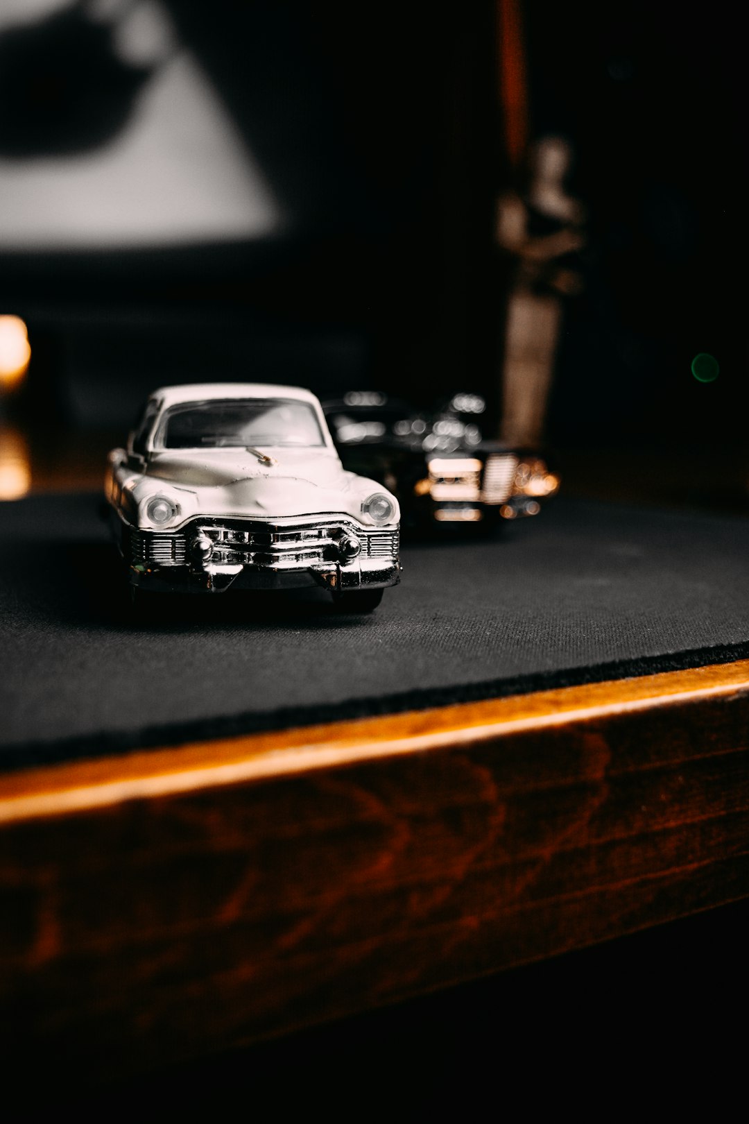 white and black car scale model