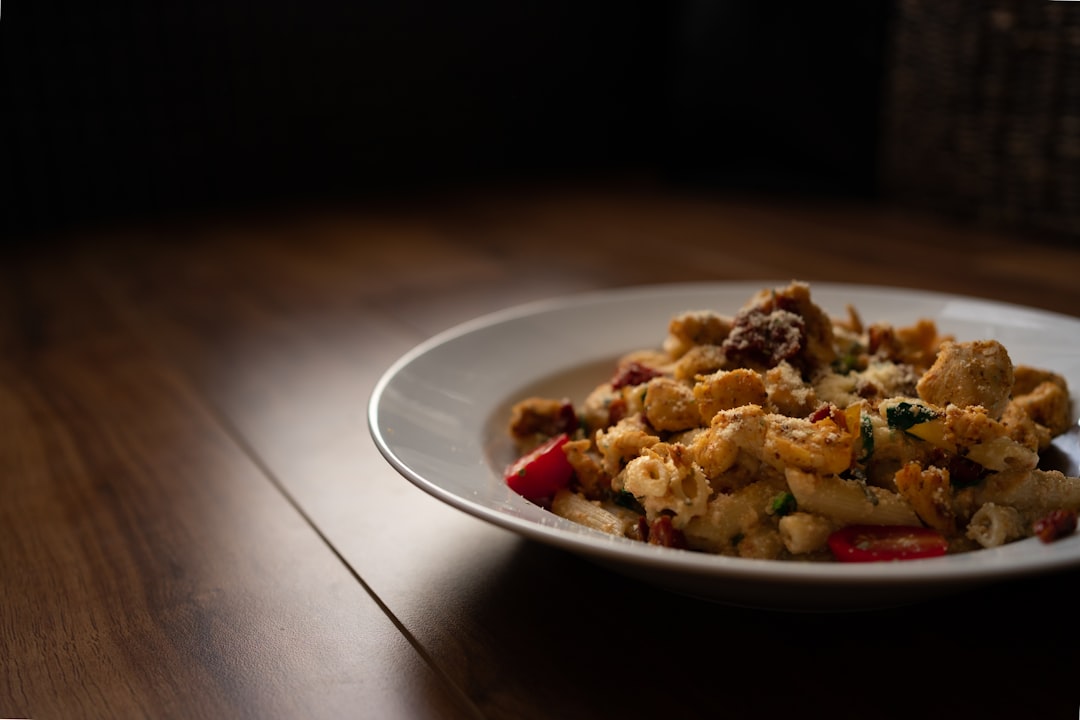 white ceramic plate with food