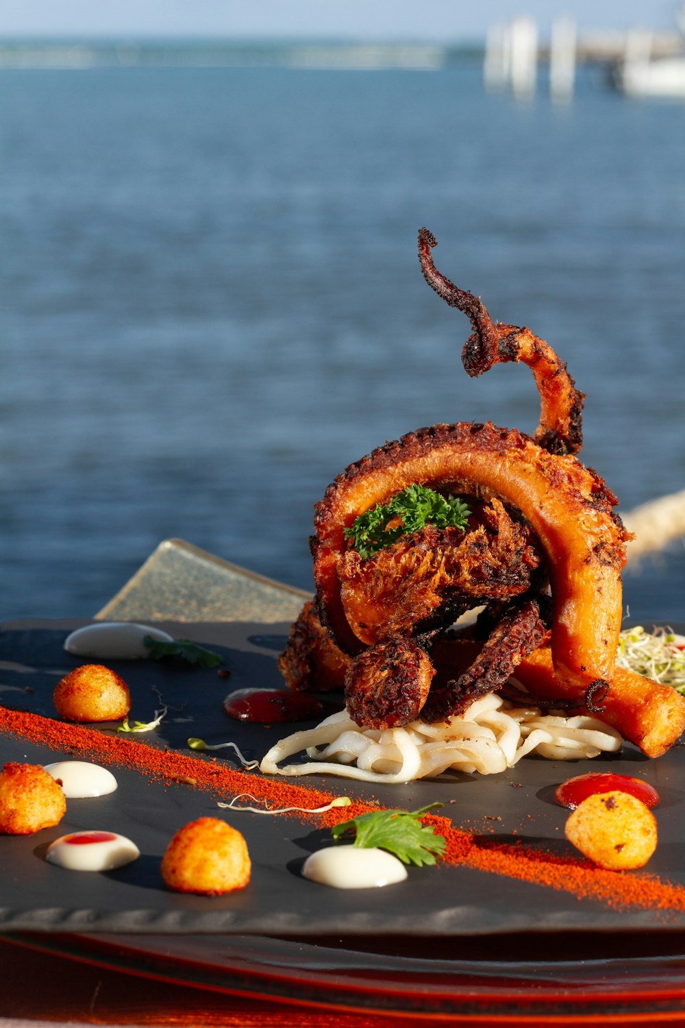 fried food on white ceramic plate